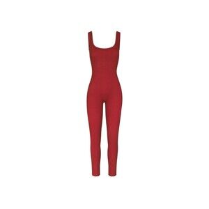 Skims Cotton Ribbed Jumpsuit Brick